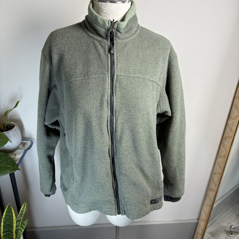 REI Women's XL ~ Green Zip-Up Fleece Jacket Pockets Y2K Vintage